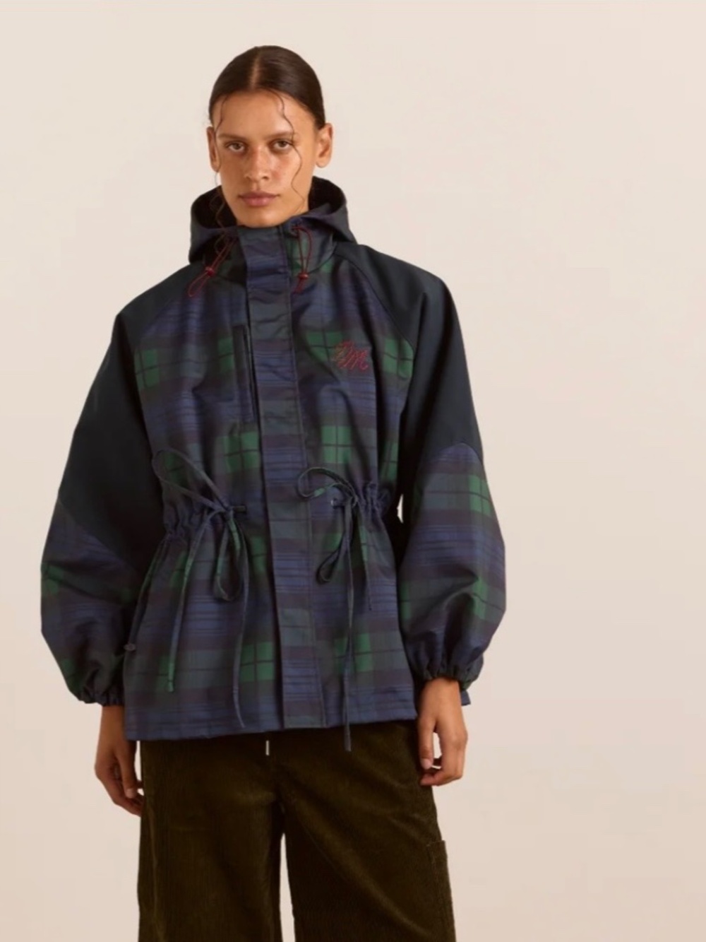 Damson Madder Lou Shower Proof - Plaid Rain Jacket